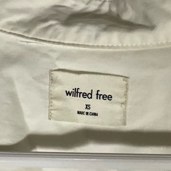 Wilfred Free Oversized Button-Up Shirt Relaxed Fit Cream XS - Picture 2 of 3